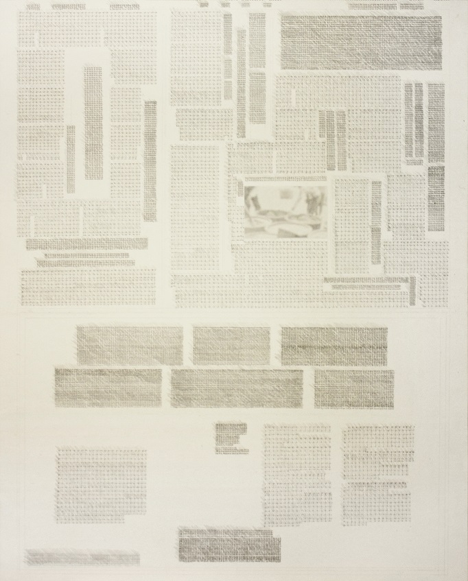 임장순_1983년 3월 30일 (주택자금 대출부진..), 130x162.3cm, 한지에 연필, 먹, 디지털 프린트, 2022