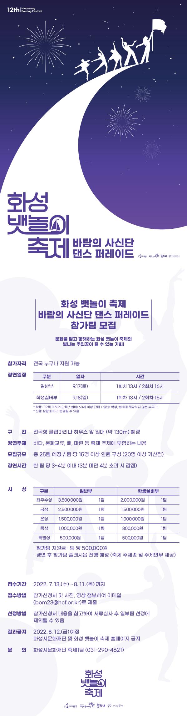 2022 화성 뱃놀이 축제 바람의 사신단 모집 공고(연장)